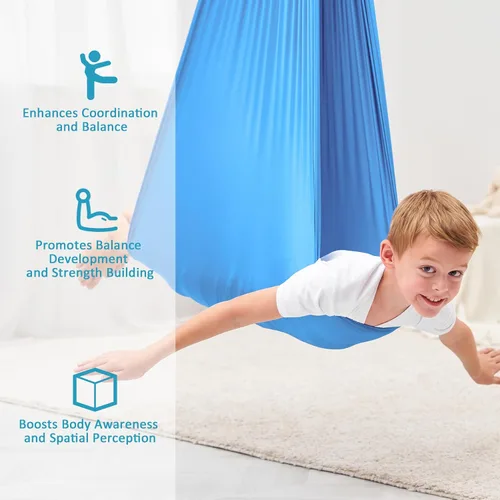 Miniatura 2 de Columpio sensorial, columpio de terapia para niños con necesidades especiales (herramientas incluidas), columpio sensorial para TDAH, autismo