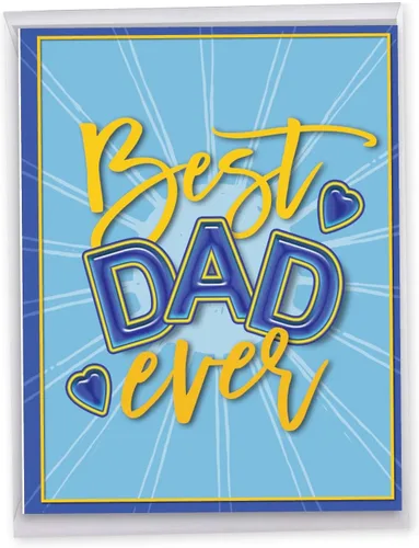 NobleWorks 1 tarjeta de felicitación jumbo del día del padre de 8.5 x 11 pulgadas con sobre, diseños de papá extra grandes para papá, papá,