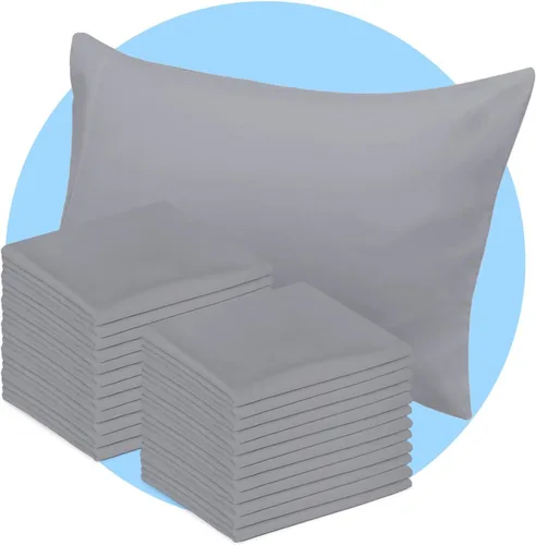 Miniatura 12 de Avalon Bedding Juego de 2 fundas de almohada de tamaño estándar color gris, mezcla de algodón de 200 hilos, suaves y transpirables, perfectas