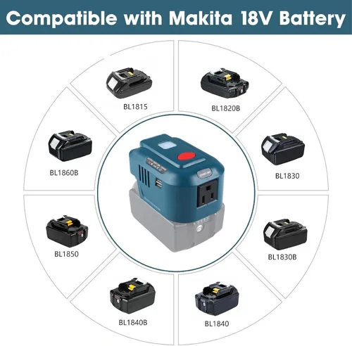 Miniatura 5 de Adaptador de cargador de teléfono de 150 W para Makita de 18 V, URUN DC 18 V a CA 120 V, fuente de alimentación inversor superior para Makita