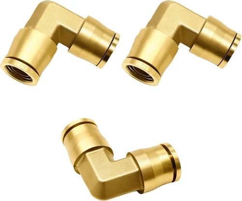 Miniatura 12 de Siptenk 1/2 DOT Air Line Fittings 5PCS, unión recta de latón 1/2 "OD Air Brake Line Fittings Quick Push to Connect Fittings for Truck Trailers