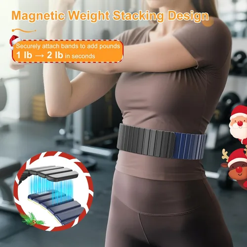 Miniatura 5 de 2025 Pesos Magnéticos Mejorados para Tobillos para Mujeres, Pesos para Muñecas, Silicona (Impermeable), Antideslizante, Fácil de Usar, Ajustable