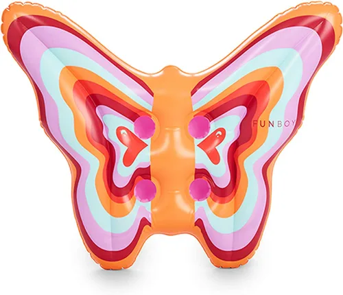 FUNBOY Soporte inflable gigante para bebidas de mariposa, accesorio flotante de lujo para fiestas en la piscina y entretenimiento, soporte flotante