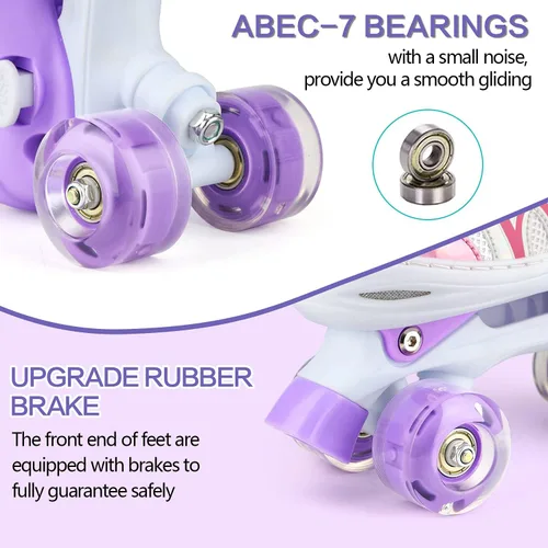 Miniatura 5 de Shine Skates - Patines ajustables de 4 tamaños con ruedas iluminadas para niñas, adolescentes, patines de exterior para principiantes y avanzados