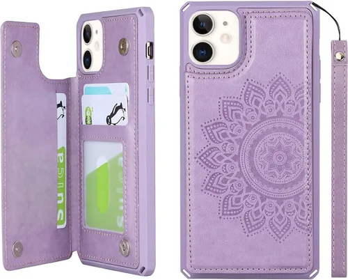 Miniatura 38 de Cavor para iPhone 11 Funda con tarjetero, para iPhone 11 Funda tipo cartera para mujeres y hombres, Funda para teléfono tipo cartera con soporte