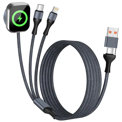 Miniatura 8 de Cruise Essentials - Cable de carga múltiple 3 en 2 para iPhone Watch Charger/iPhone 17/IP, iWatch Charger, Travel Camping Essentials compatible