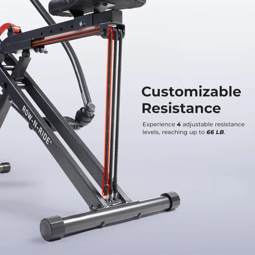 Miniatura 5 de Sunny Health & Fitness Row-N-Ride Squat Machines, Adjustable Resistance and Seating/Handle for Home Glutes Training, SunnyFit App Access Included