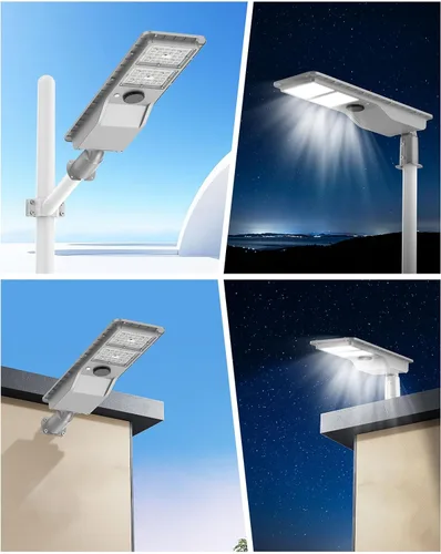 Miniatura 9 de Luces solares de calle de 10000 W para exteriores, impermeables - Luz de inundación con sensor de movimiento súper brillante, del atardecer al
