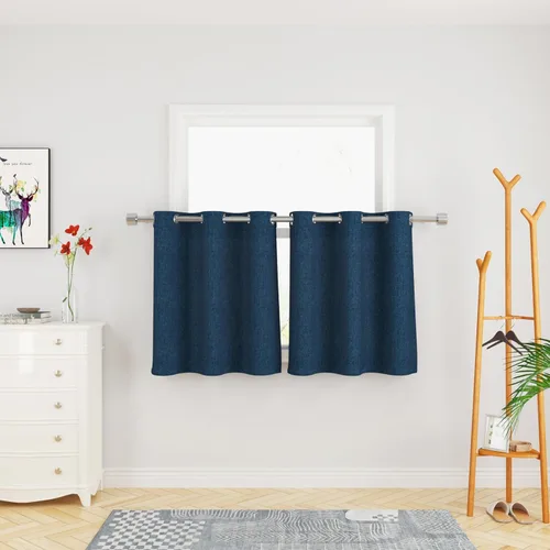 Miniatura 78 de UPOPO Cortinas de niveles de cocina negras de privacidad de lino texturizado de 24 pulgadas de largo, cortinas de café sobre el fregadero, cortinas
