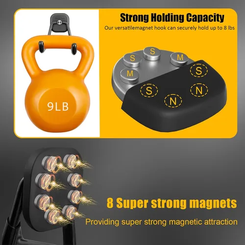 Miniatura 2 de 2 ganchos magnéticos grandes y resistentes con doble punta, ajuste universal para interiores y exteriores, ganchos organizadores de imanes fuertes