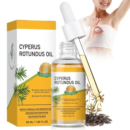 Cyperus Rotundus - Aceite para depilación – Suero natural de crecimiento lento con extracto prensado en frío, tratamiento posterior a la depilación
