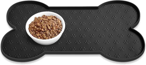 PWTAA Tapete para Comida de Perros Antideslizante de Silicona, Tapete para Tazón de Perro más Grueso, Mantel Individual para Mascotas Impermeable,
