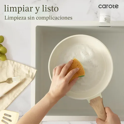 Miniatura 4 de CAROTE Juego de ollas y sartenes de cerámica de 21 piezas, juego de utensilios de cocina antiadherente para inducción, saludable no tóxico, libre