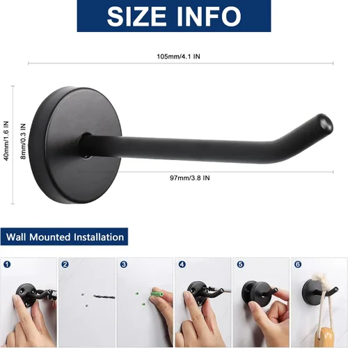 Miniatura 2 de NearMoon Ganchos para colgar abrigos, ganchos de montaje en pared para colgar sombrero, bata Hurse, perchas de acero inoxidable 304 resistentes