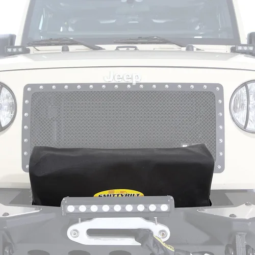 Miniatura 6 de Smittybilt 97281-98 - Cubierta de cabrestante negra con logotipo Smittybilt