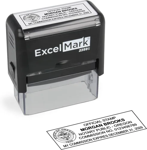 Miniatura 70 de ExcelMark Sello Notarial para los 50 Estados - Sello Oficial del Estado - Texas Negro