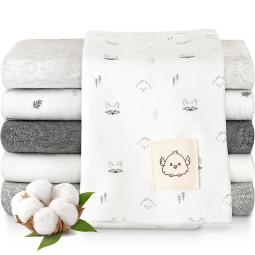 Miniatura 40 de Paños orgánicos para bebés niño y niña - Juego de 6 toallas grandes de algodón para eructar, paños para baba, súper absorbentes, ultra suaves