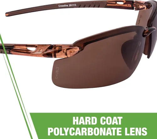 Miniatura 7 de Crossfire ES5 Gafas de Seguridad Premium, Marco Ultraligero y Pieza Nasal Ajustable Lente marrón polarizado