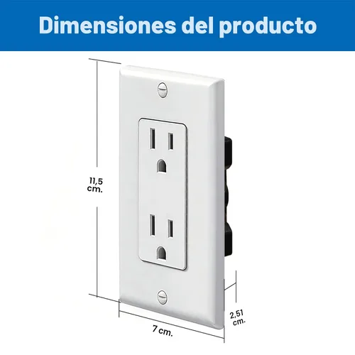 Miniatura 5 de BESTTEN Paquete de 20 tomas de corriente decoradora de pared de 15 amperios, no resistente a manipulaciones, placa de pared incluida