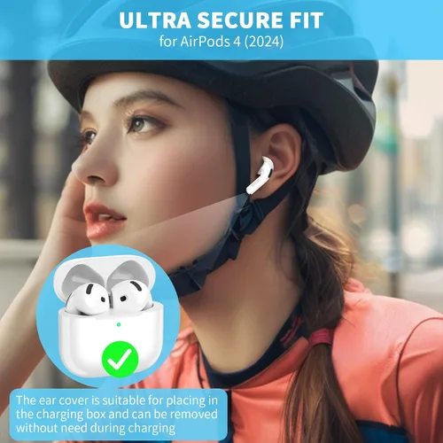 Miniatura 2 de [5 pares] para AirPods 4 Fundas para Puntas de Oído Deportivas Antideslizantes y Anti Rayones de Piel de Silicona Suave Puntas de Oído AirPods 4 Gen