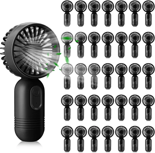 Miniatura 26 de Rossesay Miniventilador portátil a granel, lindo ventilador de mano ligero, pequeño ventilador personal de mano y pestañas de 3 velocidades