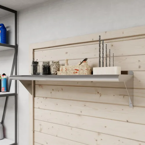 Miniatura 5 de AmGood Estante de pared de acero inoxidable de 36 pulgadas de largo x 10 pulgadas de profundidad Certificado NSF Estantería de metal