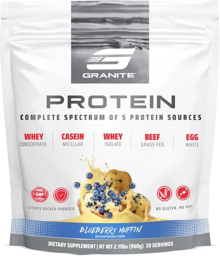 Miniatura 10 de Granite Nutrition Proteína en polvo – Mezcla de 5 fuentes de primera calidad (suero de leche, caseína, huevo, carne de res alimentada con pasto)