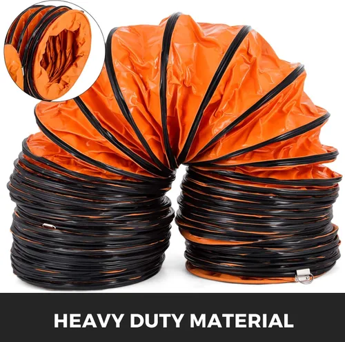 Miniatura 3 de Mophorn Manguera de Conductos de 25 pies, Manguera de Conductos Flexible de PVC con Gancho en S y Soporte de Acero para Soplador Utilitario de 8
