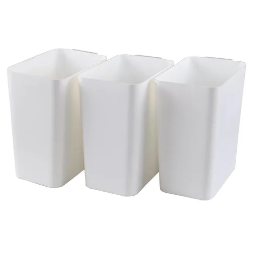 Miniatura 8 de Zopnny Cubo de basura de plástico, papelera, 4.5 galones, paquete de 3, color gris
