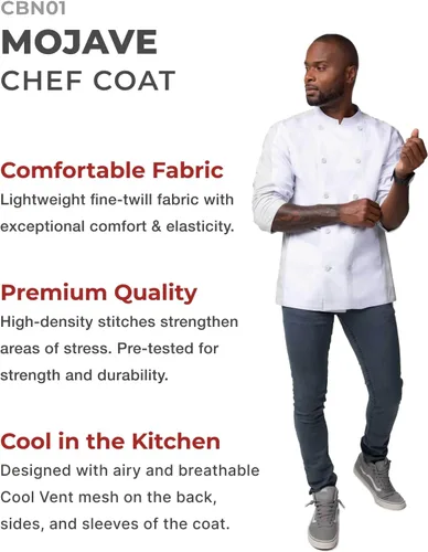 Miniatura 3 de Chef Works Mens Mojave Chef Coat