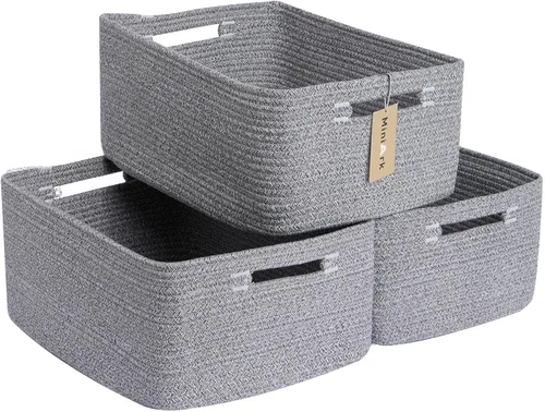 Miniatura 45 de MiniArk Cestas grandes de almacenamiento para estantes, organizadores de armario, para ropa, manta, toallas, guardería, caja de juguetes, cestas