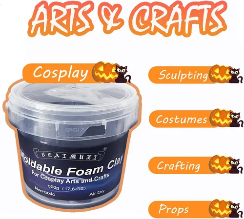 Miniatura 2 de Arcilla de espuma moldeable para cosplay, arcilla de espuma seca al aire moldeable, 17.64 oz, color blanco, espuma para esculpir para disfraces