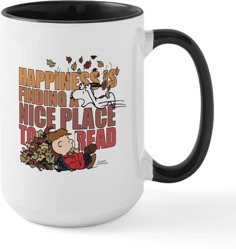 Miniatura 7 de CafePress Peanuts Fall Reading - Taza grande de cerámica (15.0 fl oz)