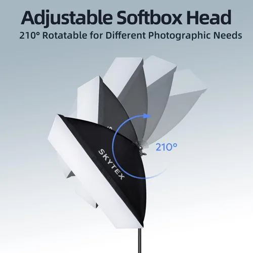 Miniatura 4 de Skytex Softbox Kit de iluminación 1 paquete de 20 x 28 pulgadas caja suave Bombilla LED E27 de 85 W 2700-6400 K E27 iluminación de fotografía