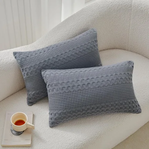 Miniatura 19 de WARMDERN - Fundas de almohada beige tamaño queen, fundas de almohada estándar, juego de 6 fundas de almohada de microfibra suave, textura boho