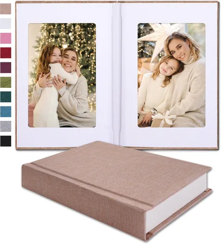 Pssoss Álbum de fotos pequeño de 4 x 6 pulgadas con espacio de escritura con capacidad para 20 fotos, ideal para álbum temático de boda y álbum de