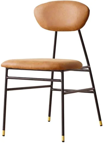 Silla de comedor minimalista para el hogar, respaldo de hierro, mesa de comedor y silla, silla industrial informal