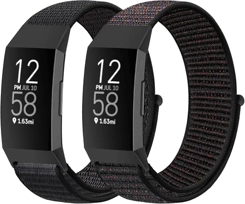 Miniatura 38 de Correas de reloj de nailon compatibles con Fitbit Charge 4/Charge 3/SE, pulsera de repuesto transpirable suave para deporte, correa con banda