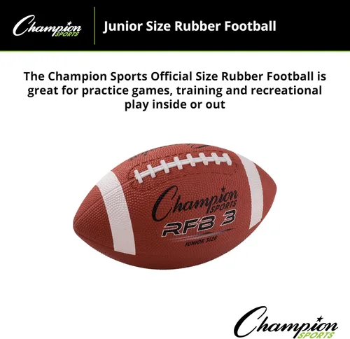 Miniatura 3 de Champion Sports Rubber Football Durable All-Weather Football with Enhanced Grip - Backyard Play & Training Pee Wee to Official Sizes