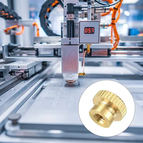 Miniatura 5 de uxcell Tuercas moleteadas de latón, M3x0.0.197 in redondo escalonado perillas sujetadores para impresora 3D, equipo electrónico, 8 piezas