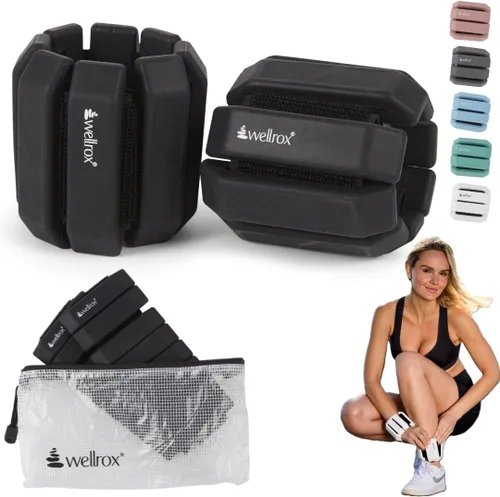 Miniatura 12 de Wellrox Brazaletes con peso, pesas ajustables para tobillo y muñeca para mujeres y hombres, juego de pesas de tobillo de 2 libras