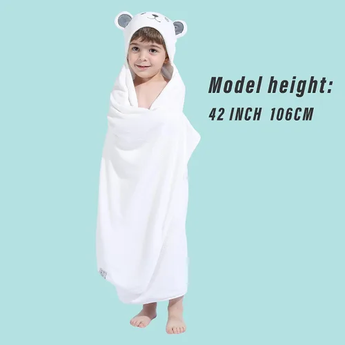 Miniatura 2 de HIPHOP PANDA Toalla con capucha para niños, viscosa derivada de, 30 x 50 pulgadas, tamaño grande para 3 a 10 años, toalla de baño premium