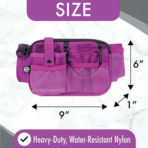 Miniatura 21 de First Lifesaver Riñonera para enfermera con múltiples compartimentos y soporte de cinta para enfermeras y estudiantes de enfermería, Negro