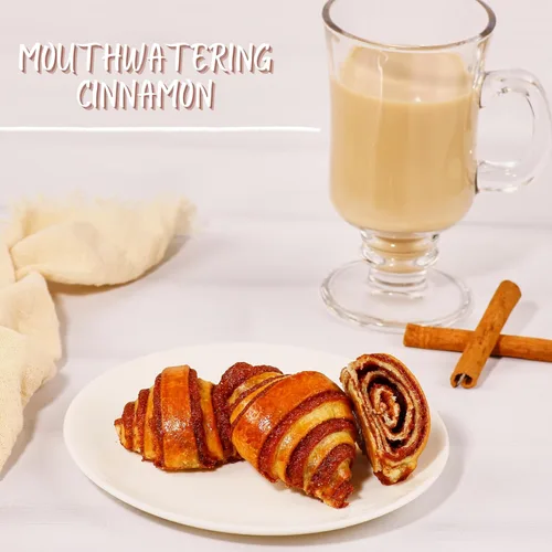 Miniatura 5 de Rollos de canela Bollos de canela Pastelería de desayuno Rugelach Pasteles Croissants de canela Sin colorantes añadidos Sin lácteos