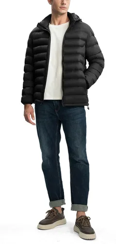 Miniatura 6 de YSENTO Men's Down Alternative Jackets Lightweight Water-Resistant Winter Insulated Puffer Coat Detachable Hood
