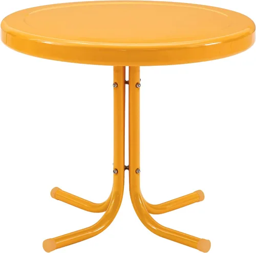 Miniatura 9 de Crosley Furniture Griffith - Mesa auxiliar retro de exterior, de metal resistente a la intemperie, para patio, terraza, porche, color Alabaster