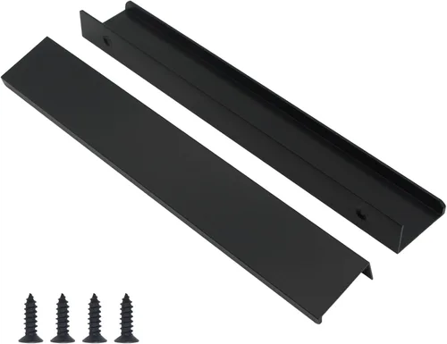 Miniatura 7 de Paquete de 5 tiradores de gabinete negros tiradores de borde de dedo modernos para gabinetes de 5.9 pulgadas/150 mm de longitud, tiradores de cajón