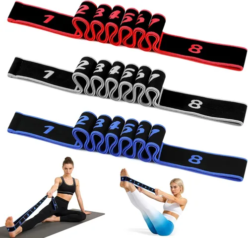 Bandas de resistencia de fitness con asas, banda de resistencia de fitness mejorada 2026 para estiramiento y yoga, ejercicio de tirador de moda, 3