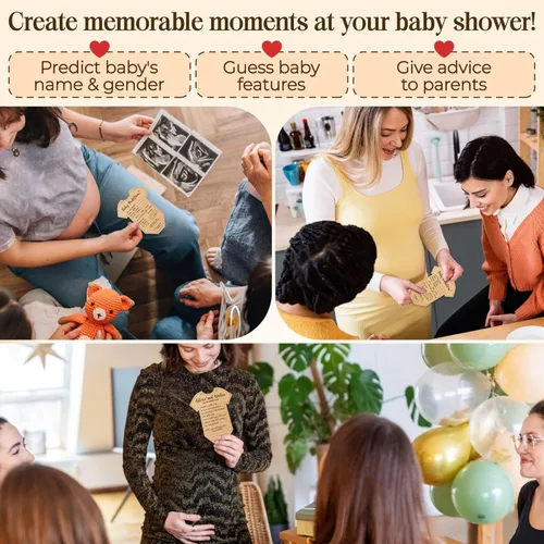 Miniatura 4 de STOFINITY Tarjetas de predicciones y consejos para baby shower - Tarjetas de consejos de baby shower para futuros padres, libro de tarjetas