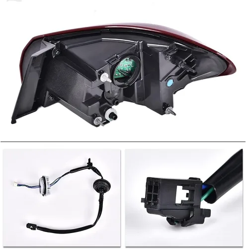 Miniatura 8 de G-PLUS Lámpara de luz trasera LED compatible con Chevy Malibu 2019 2020 2021 2022 Lámparas traseras para conductor, lente roja transparente